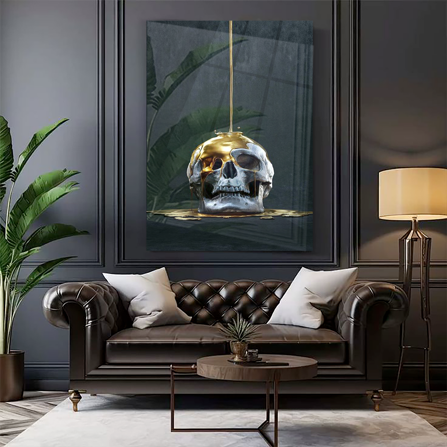 Elite WHİSKEY&SKULL Cam Tablo